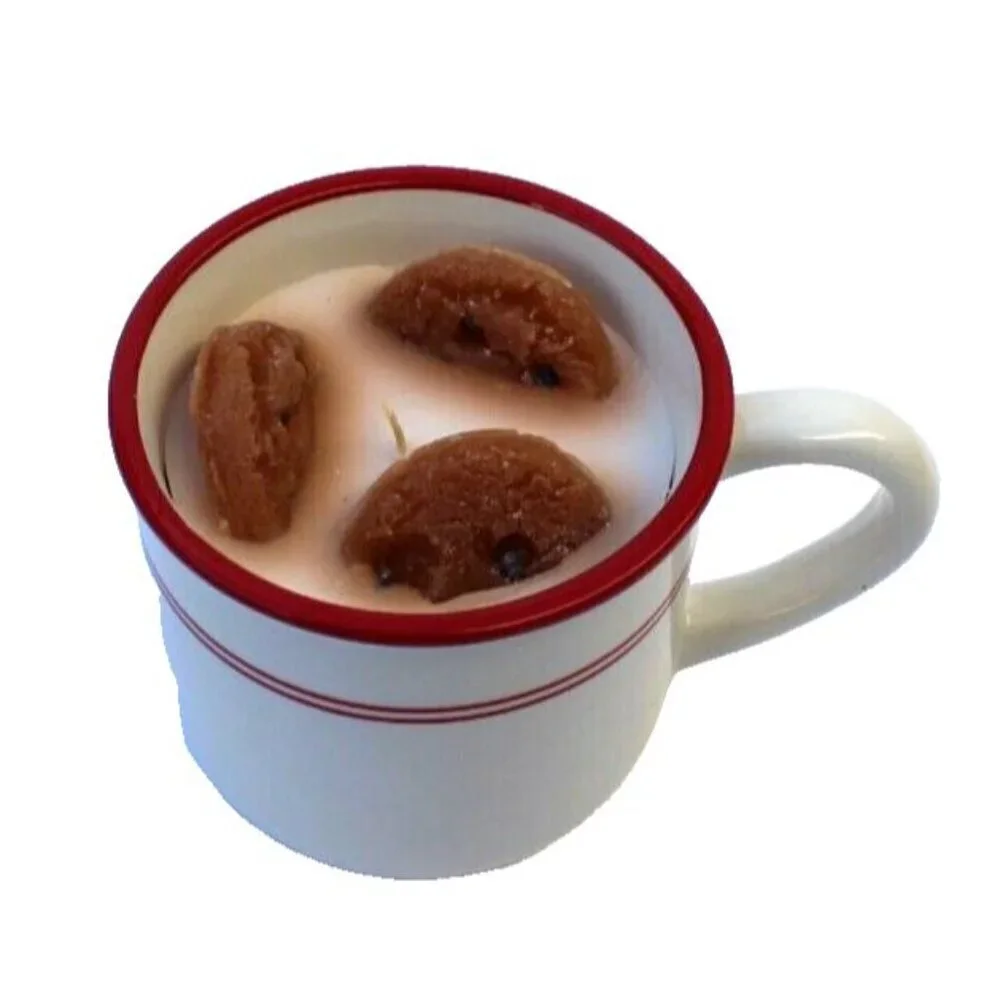 New Lrg Milk And Cookies Christmas Candle Food Chocolate Chip Mug Gift